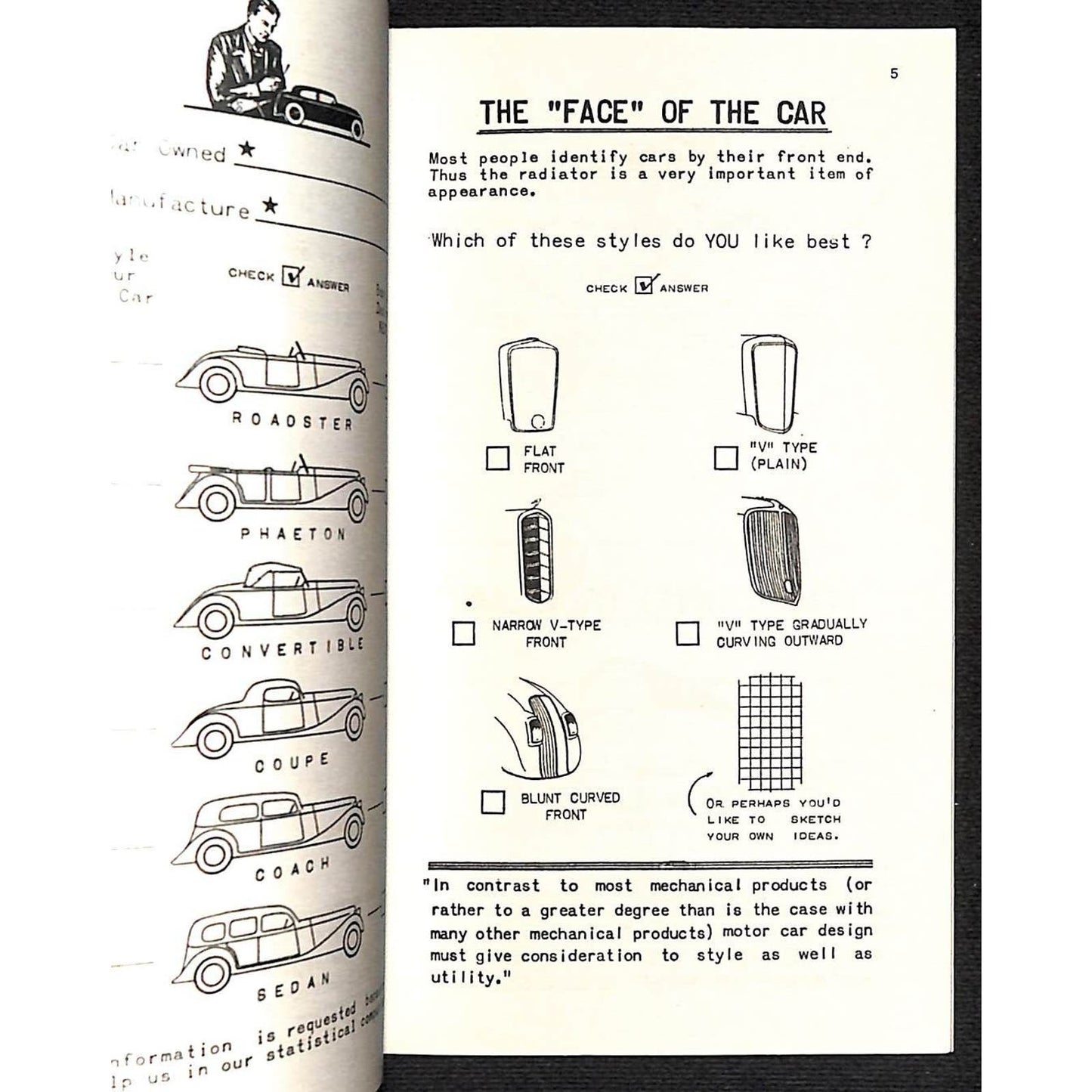 GM Customer Research Questionnaire Booklet 23pp 1934 Chicago World's Fair* VGC
