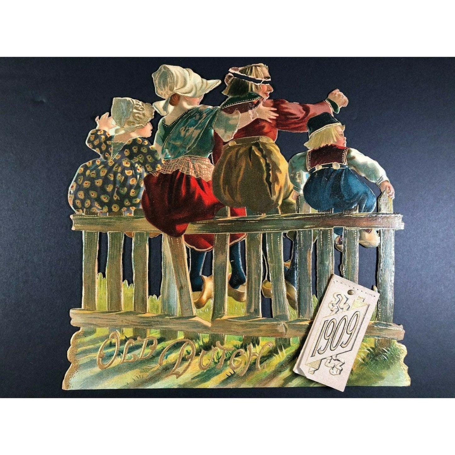 Group of 4 Large Trade Card / Calendar / Advertising 1910 Colorful Die Cuts