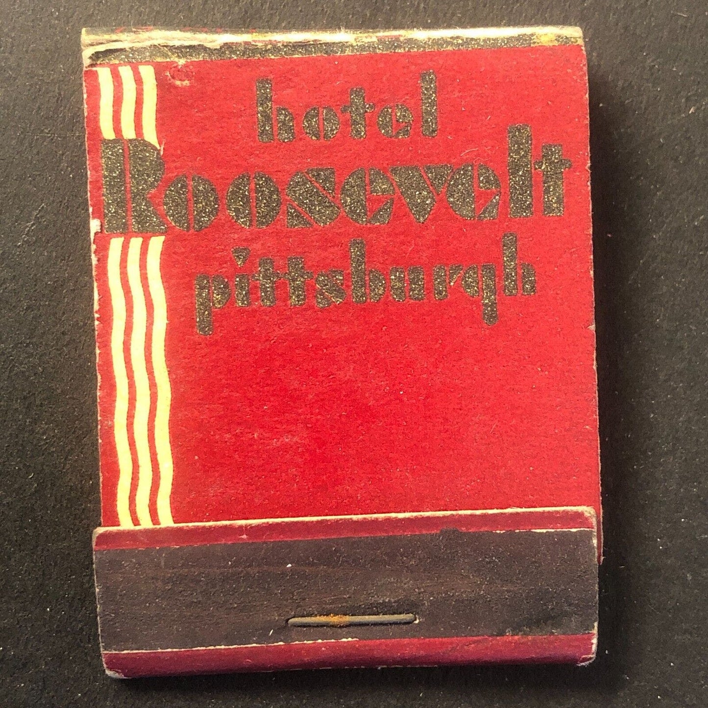 Hotel Roosevelt Pittsburgh Half Full (-6) Vintage Matchbook c1964-73 Scarce