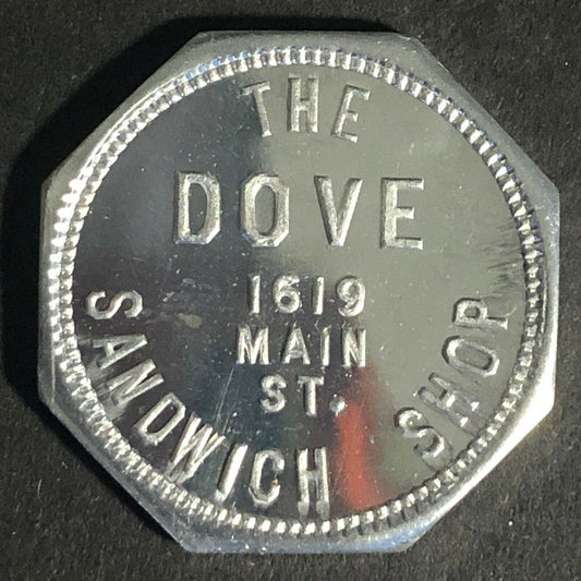Fort Worth, TX ? Dove Sandwich Shop G/F 5c - Alum Token 26.3mm Octagon VGC