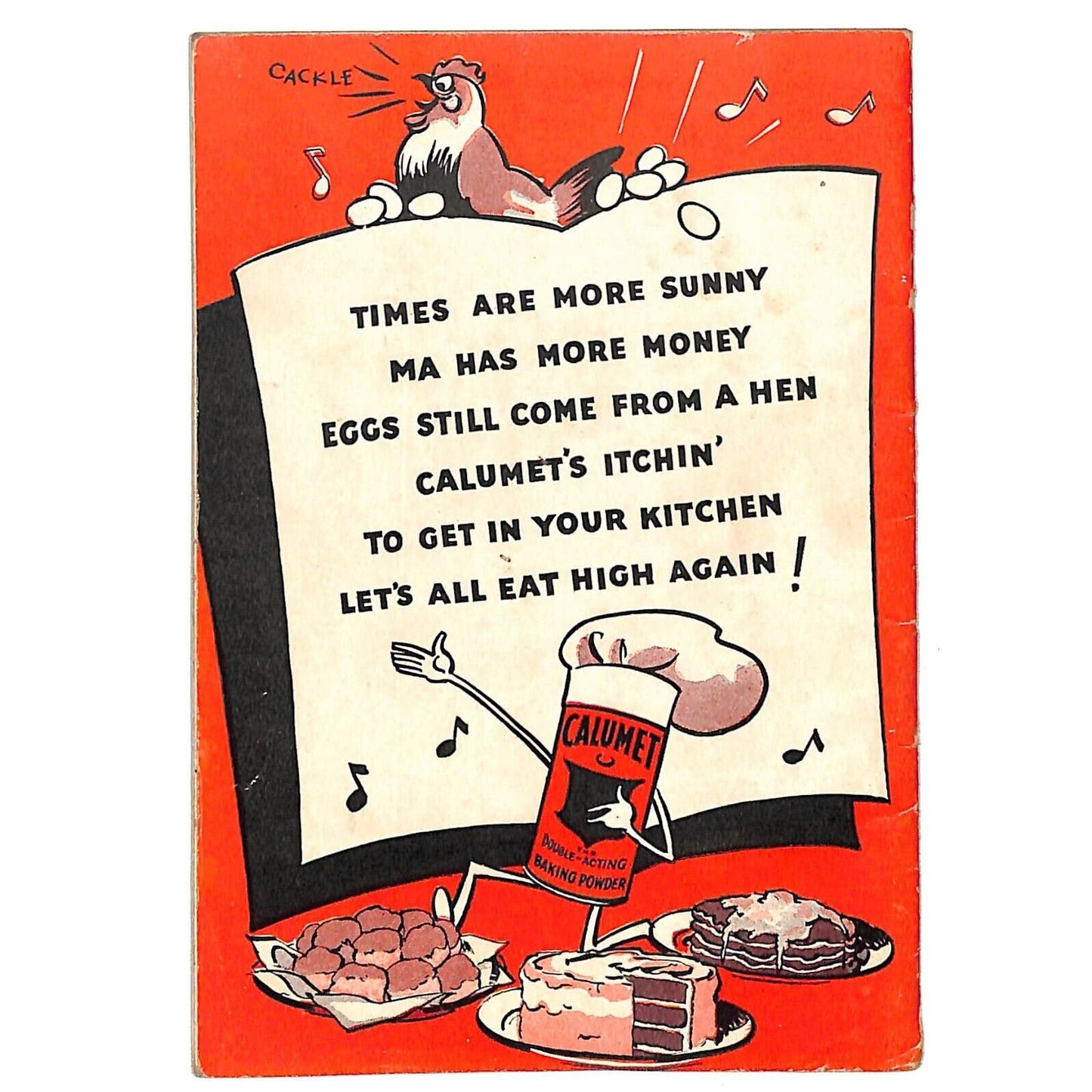 Happy Times Calumet Recipe Book / Booklet c1934 23pp Choir Music Notation