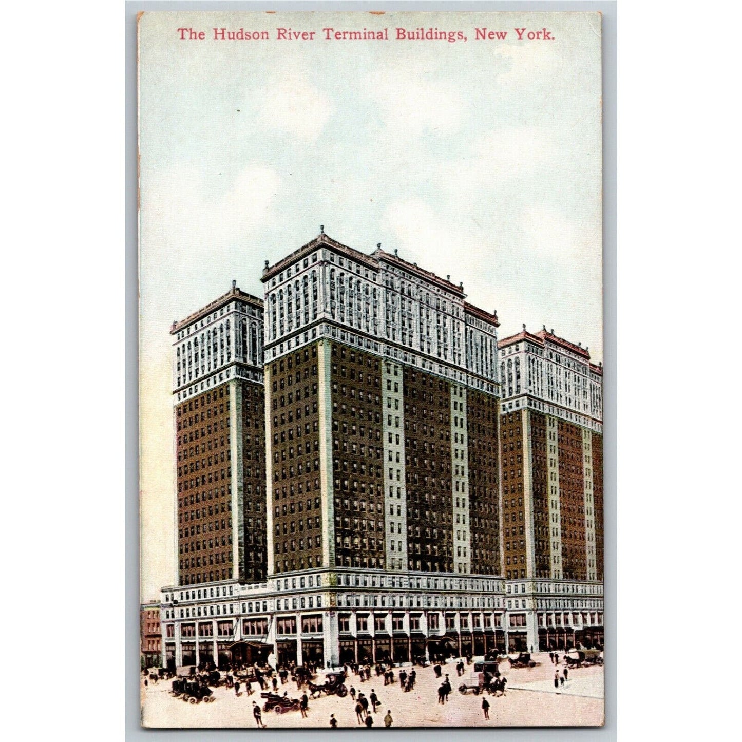 Vintage c1910-22 New York Postcard "Hudson River Terminal Buildings" (Success)