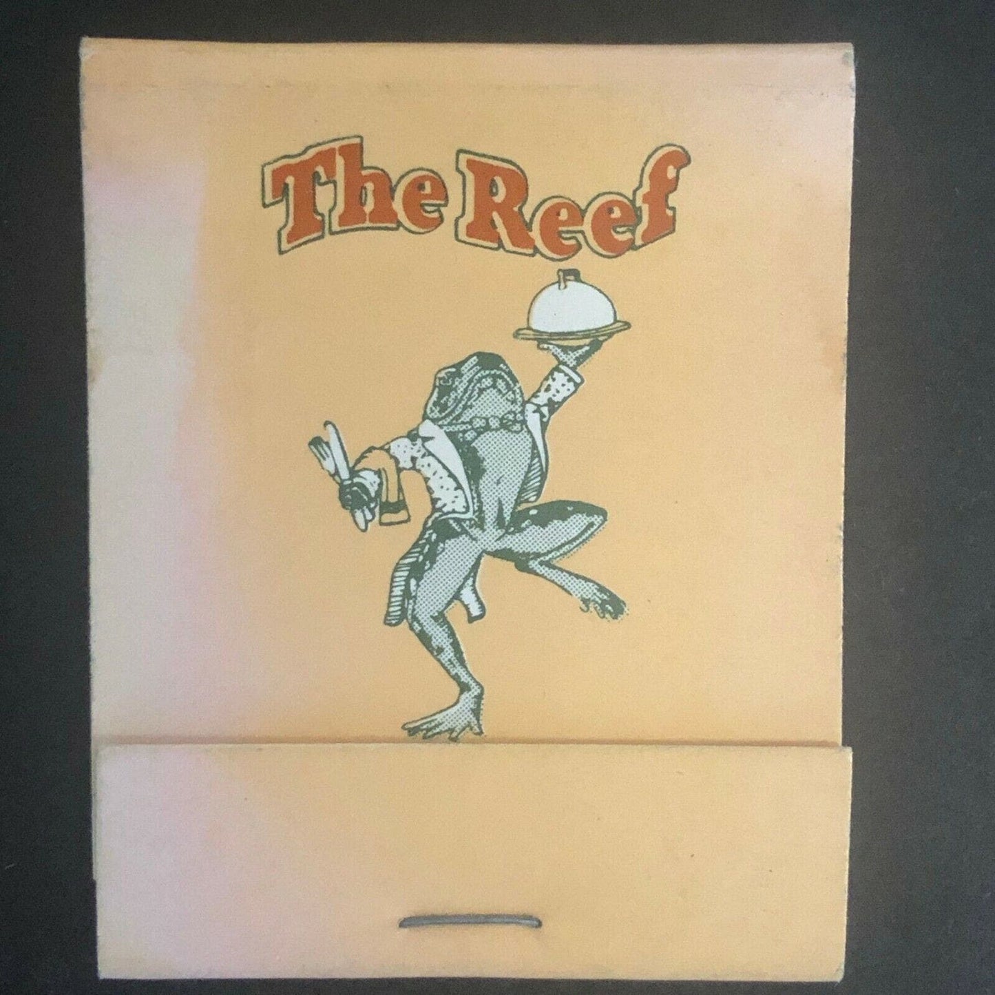 Vintage c1970's-80's Full Matchbook "The Reef" Frog as Waiter - Long Beach, CA