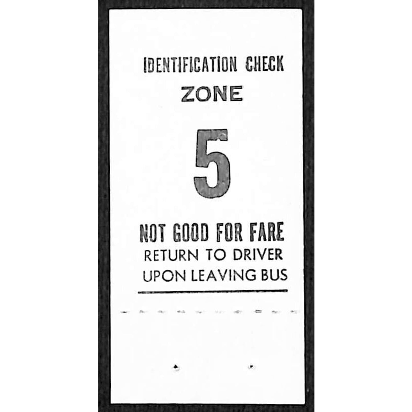 Leyden Motor Coach Zone 5 Wheaton / Chicago Bus Fare Seat Check #123774