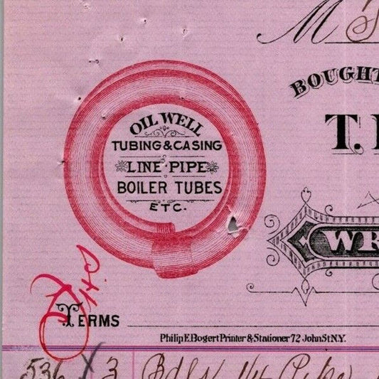 Dec 1887 T. R. Mc Mann & Bros., Brass Fittings Billhead Letterhead Gold St, NYC