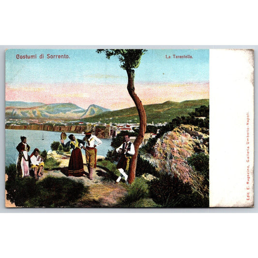 Italian Postcard "Sorrento Customs" Couple Dance to Guitar 1901-1907 NP VGC