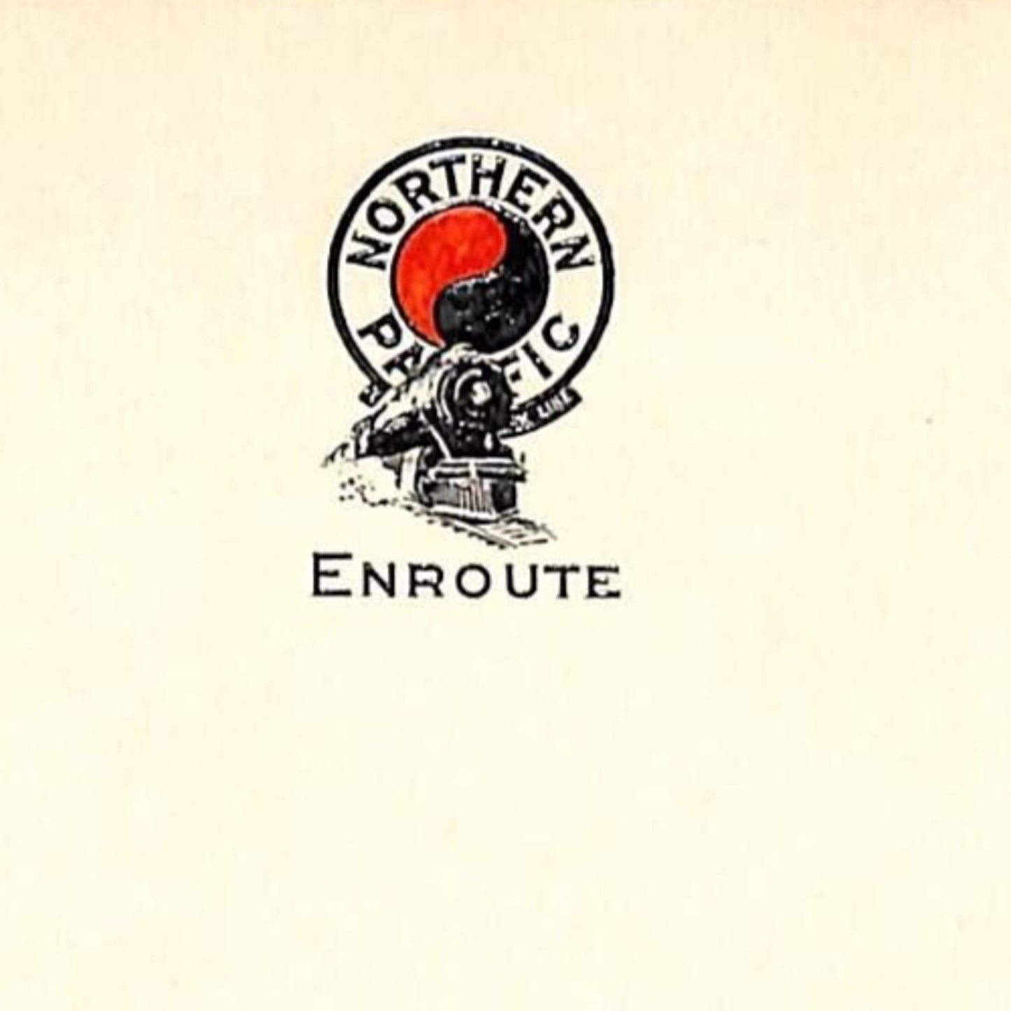Northern Pacific Railway Enroute Stationary Sheet w/ Engine Art Scarce NOS VGC