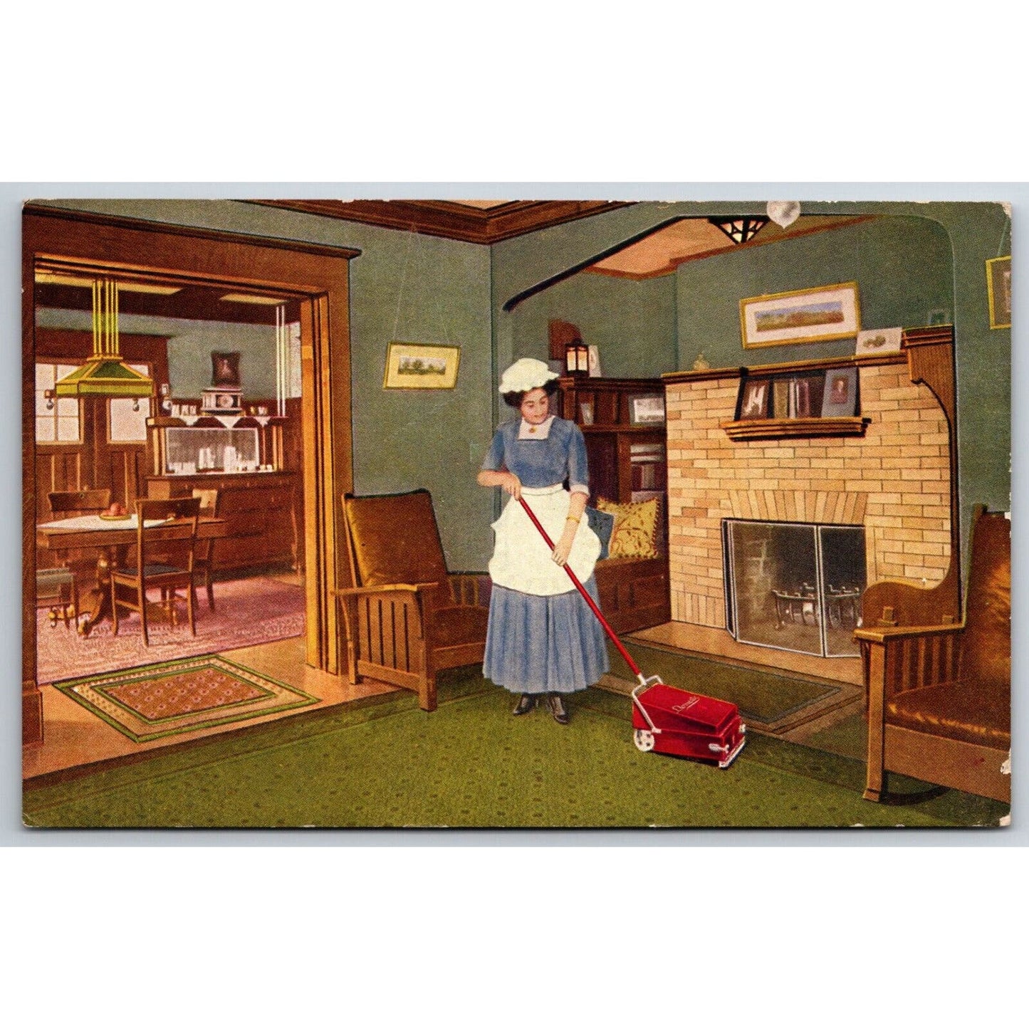 Bissell ? Domestic Vacuum Cleaner Sweeper Advertising Postcard c1910-15