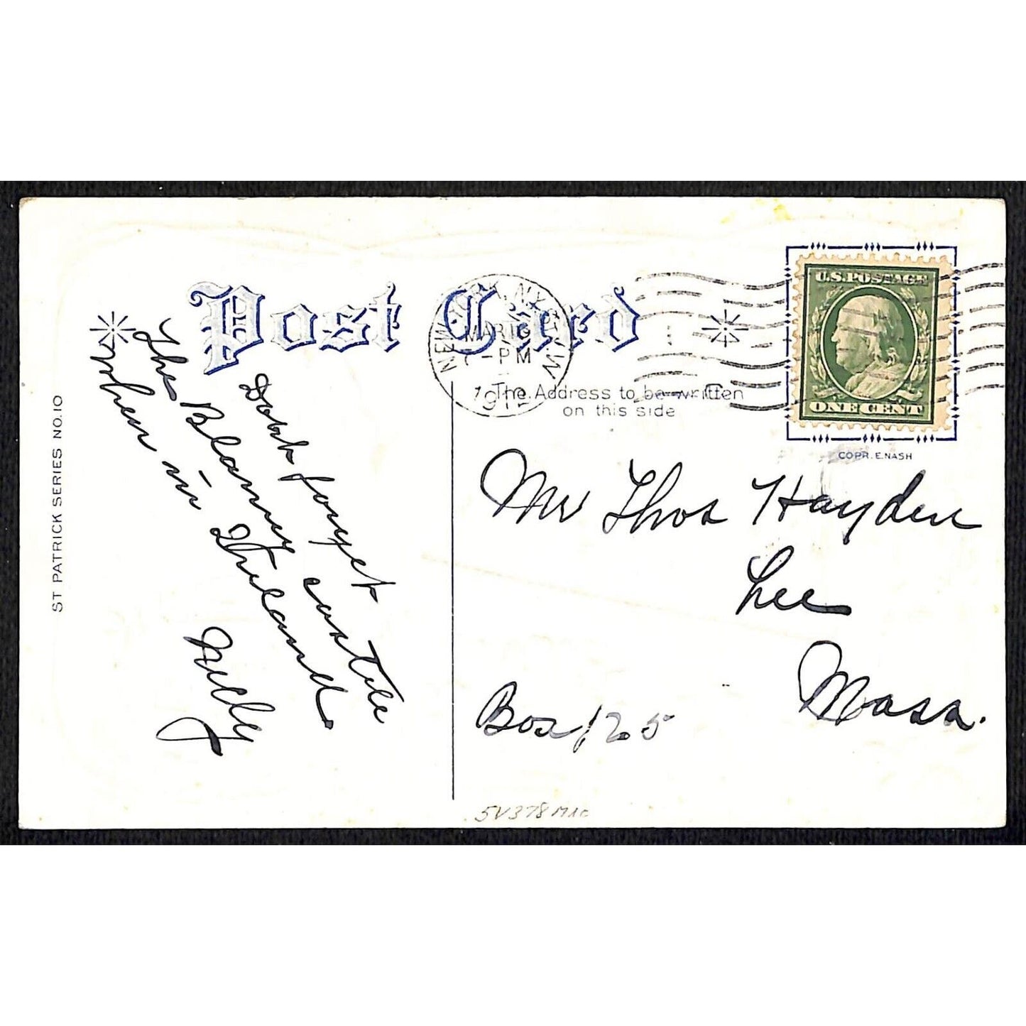 Ireland Postcard Blarney Castle w/ Poem Harp Clovers Embossed PM 1912