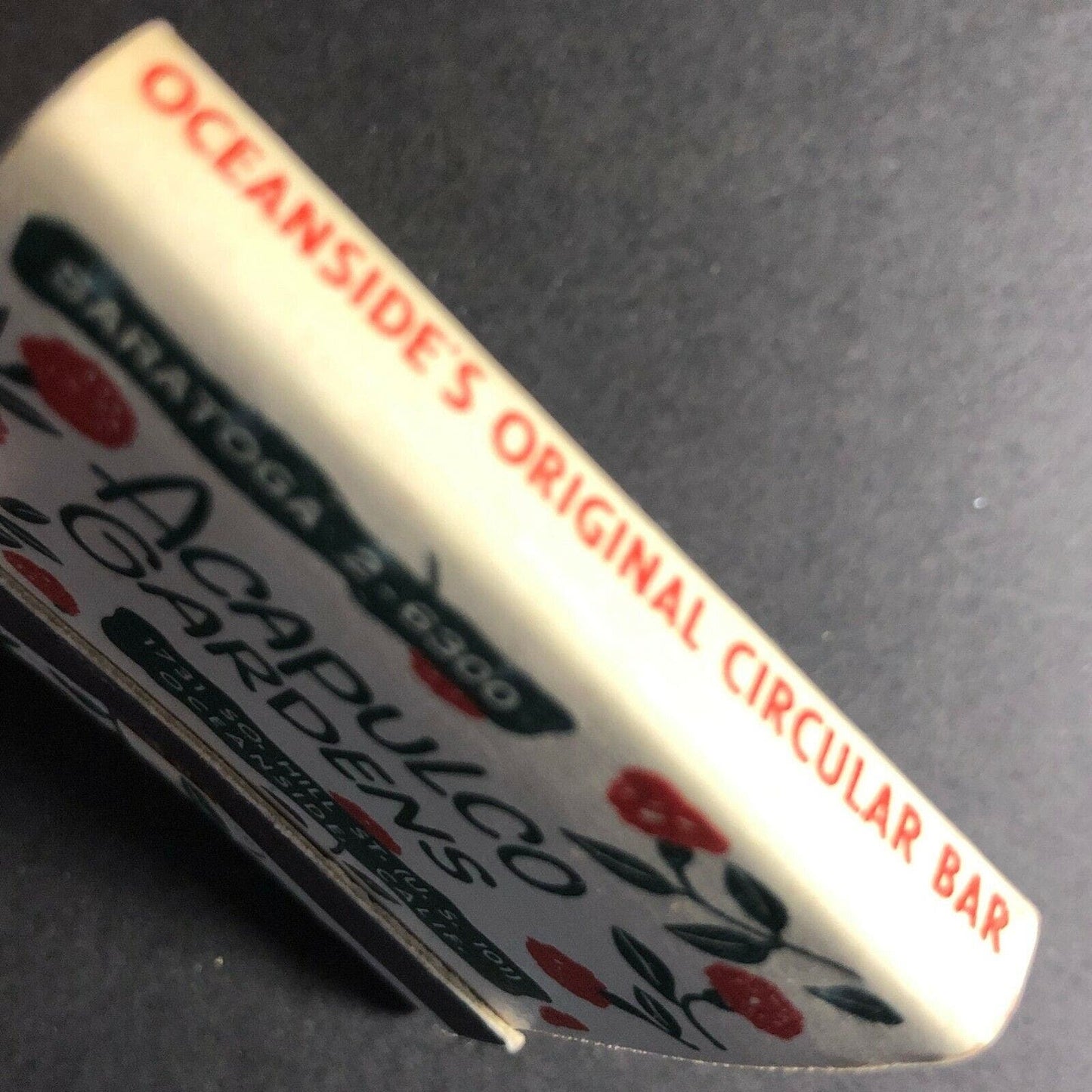Scarce c1950's-60's Full FEATURE Matchbook Acapulco Gardens Oceanside Calif