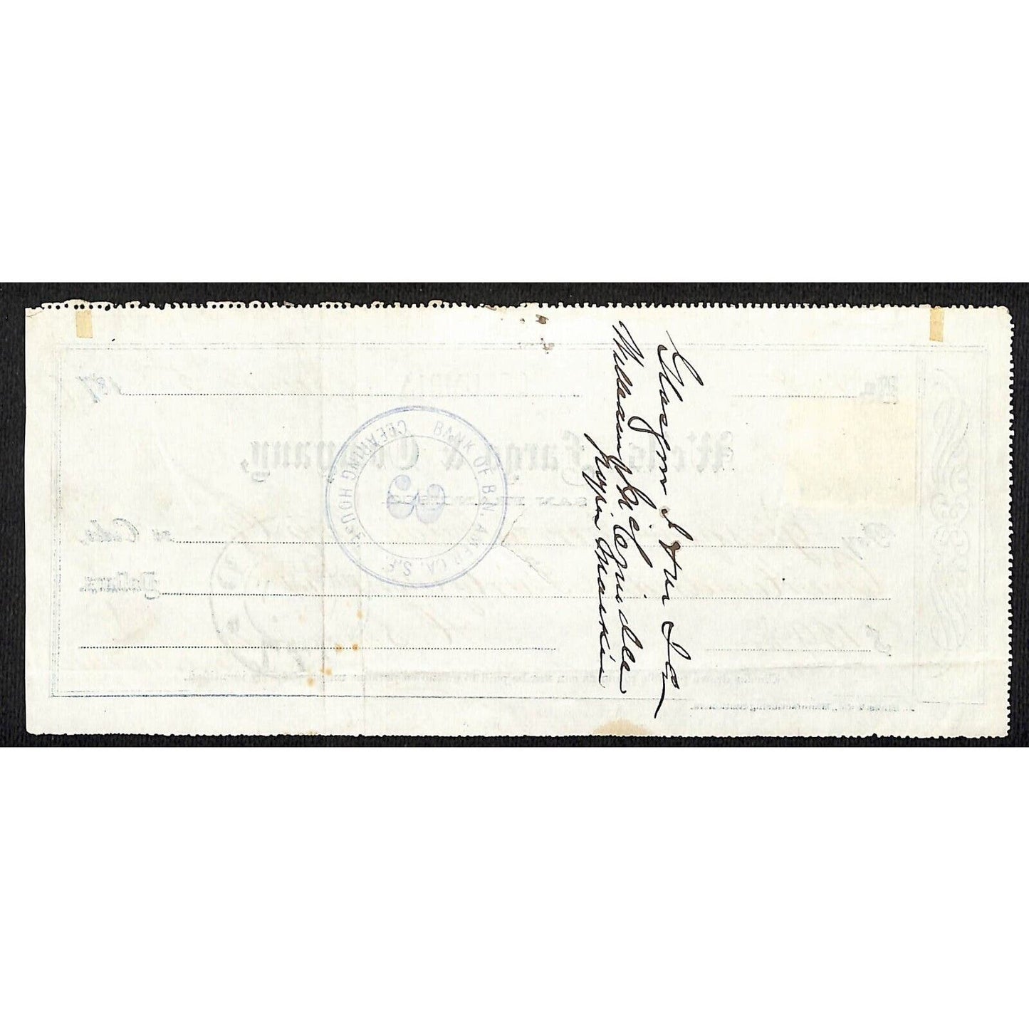 Wells Fargo & Co.1877 Bank Check Glasgow Iron & Metal Co. #128 $139.35 Rev Stamp