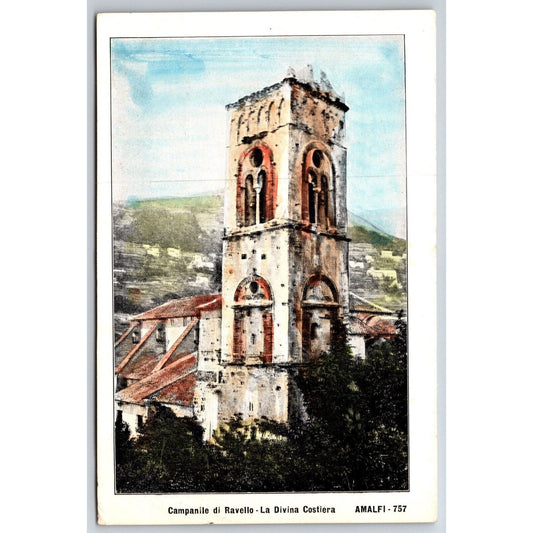 Italian Postcard Amalfi Ravello Bell Tower Divine Coast 1901-1907 NP VGC