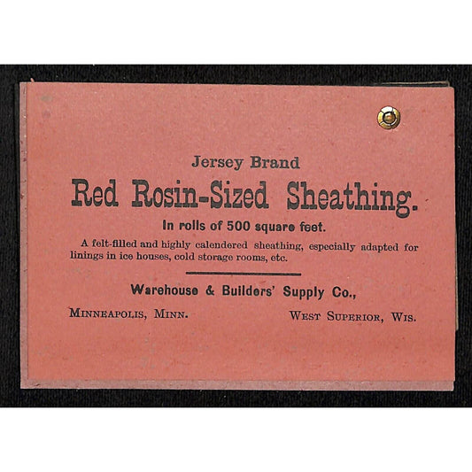 Minneapolis, MN "Warehouse & Builders' Supply Co." c1900-1910 3.5" x 5" Samples
