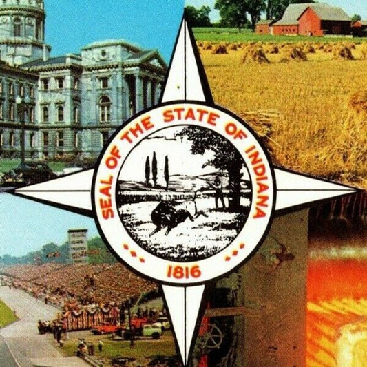 Indy 500 Postcard 1957 "Greetings From Indiana" Multi-view Unposted - VGC