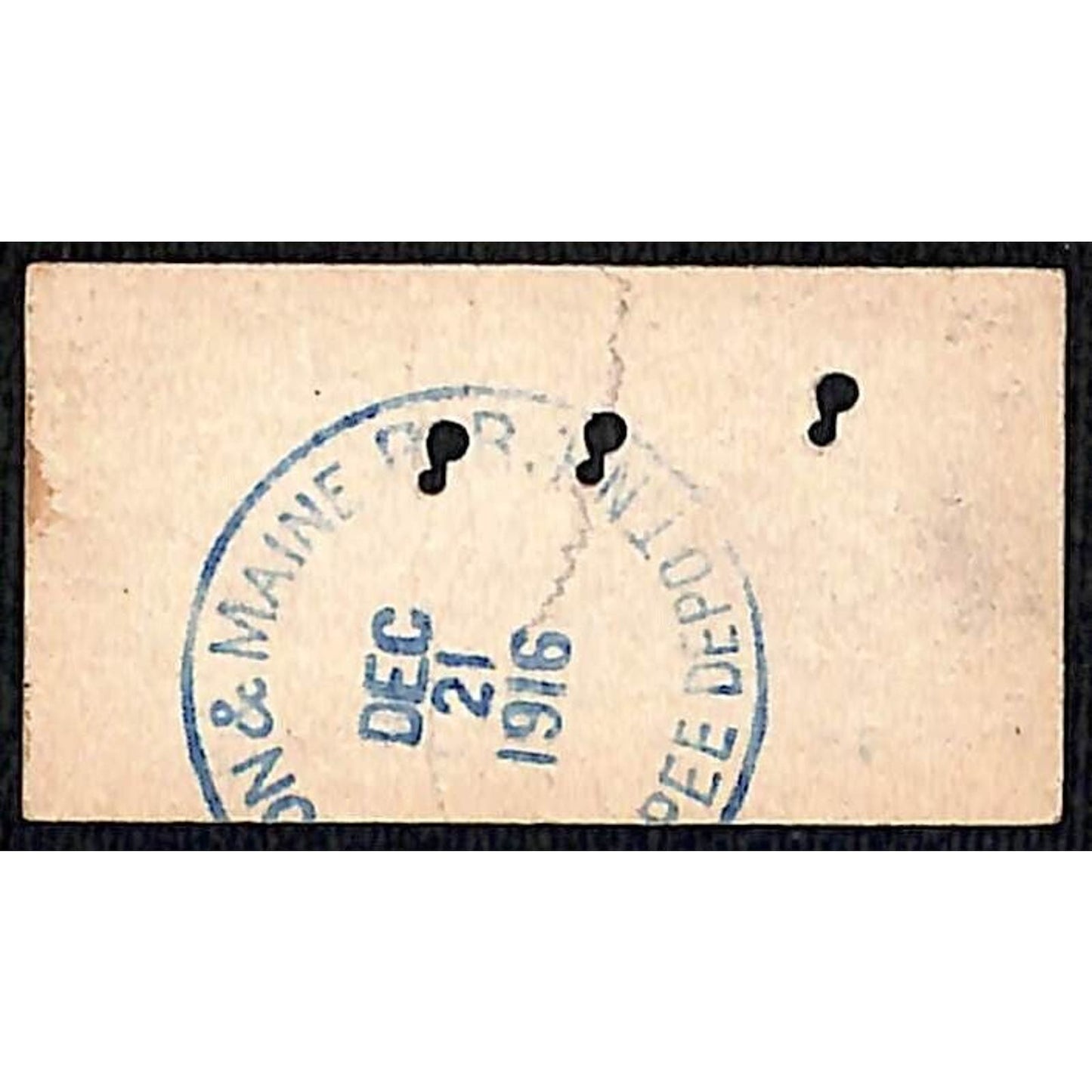 Boston & Maine Railroad Ticket 1916 Claremont / Sunapee Depot, NH #1821