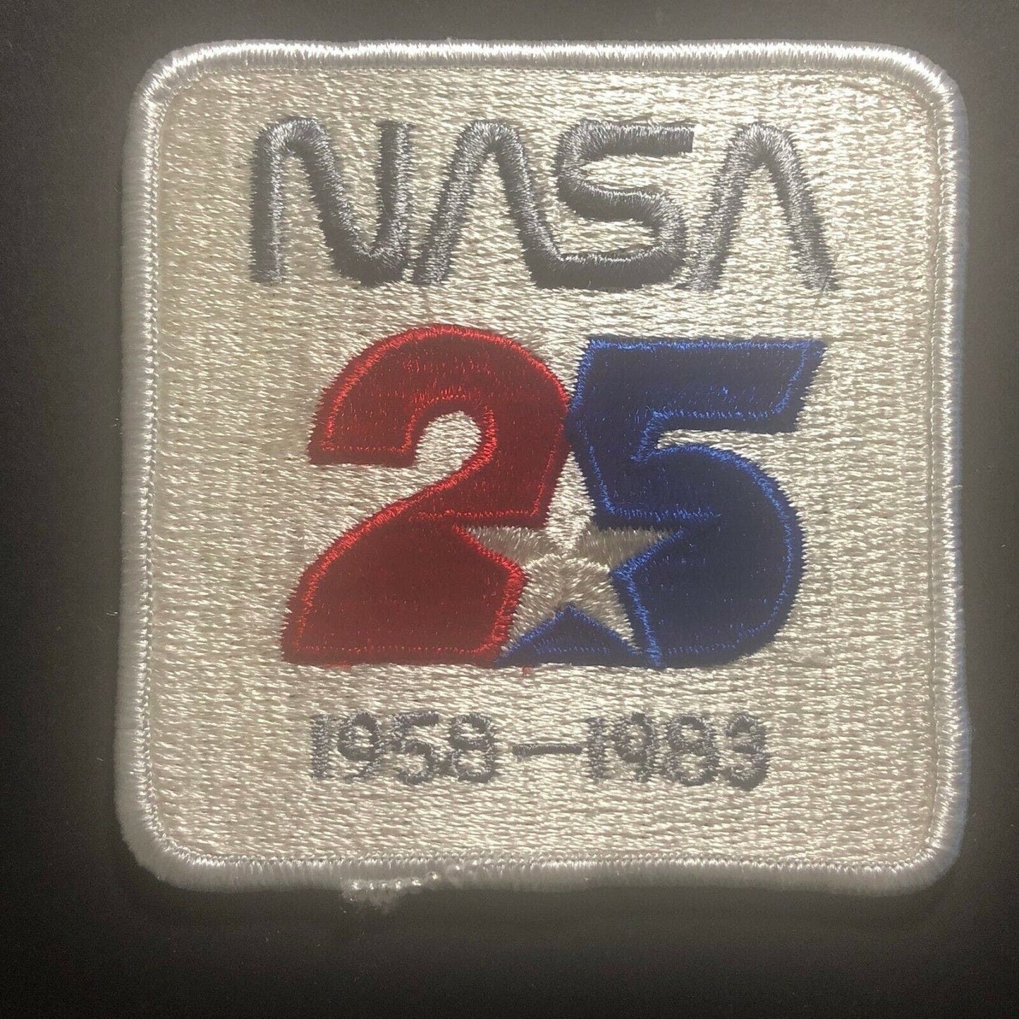 Vintage NASA Red White Blue "25" (Anniversary) 1958-1983 Embroidered Patch