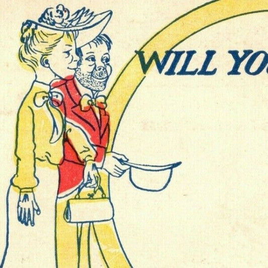 "Will You Join Us?" c1905 Undivided NP Comic Pastor / Marriage Humor Postcard