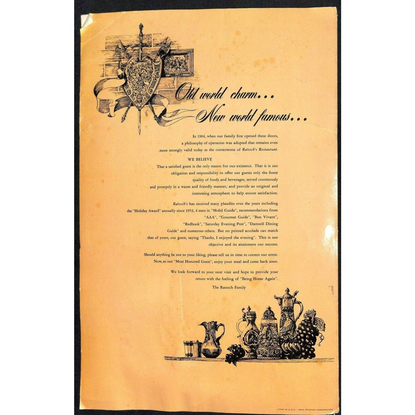 Karl Ratzsch's Restaurant Menu Milwaukee Scarce Vintage German 1977