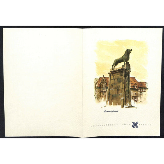 1964 North German Lloyd Bremen Cruise Line Lunch Menu Mar 6