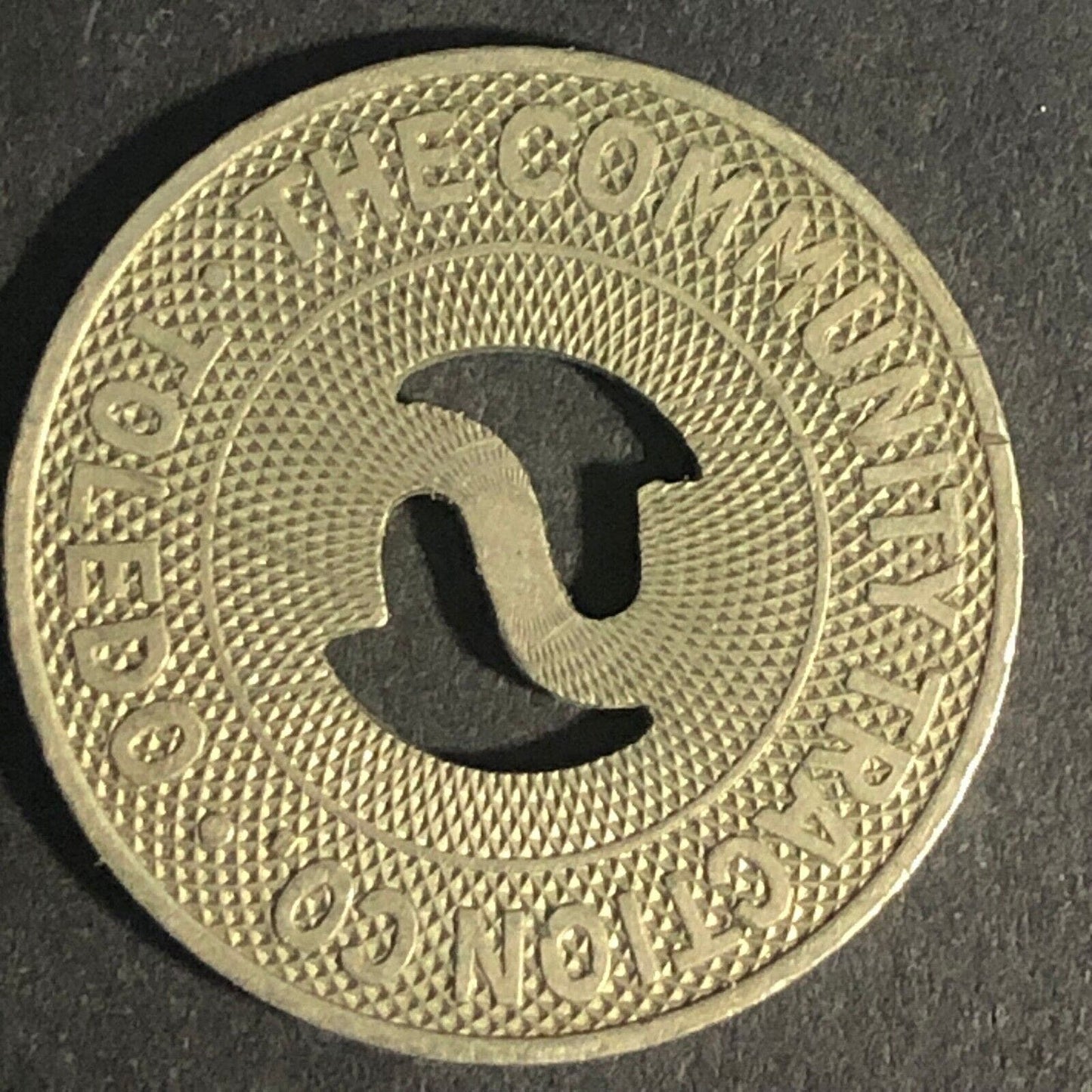 The Community Traction Co. Toledo "School Fare" Brass Transit Token 22.7mm