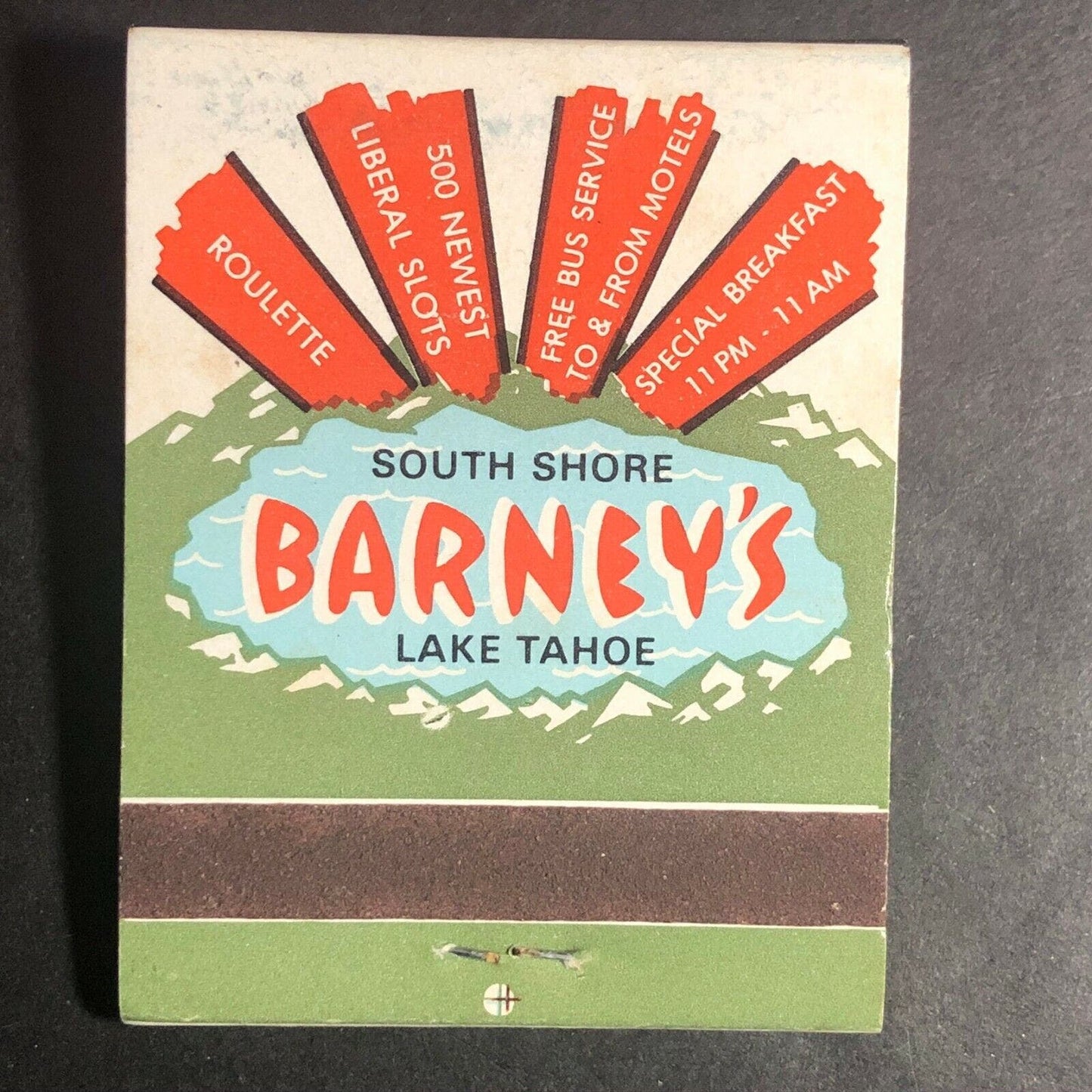 50's-60's Full Matchbook "Barney's Lake Tahoe" "Two Floors of Fun & Fortune"
