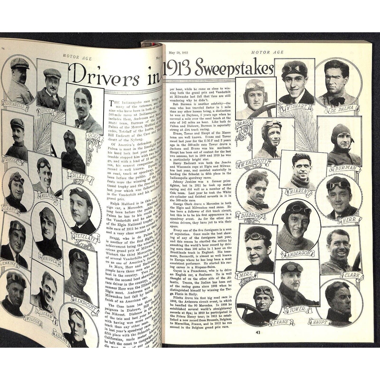 1946 Indy 500 Floyd Clymer's Indianapolis 1909-1941 Race History IMS 320pp. VGC