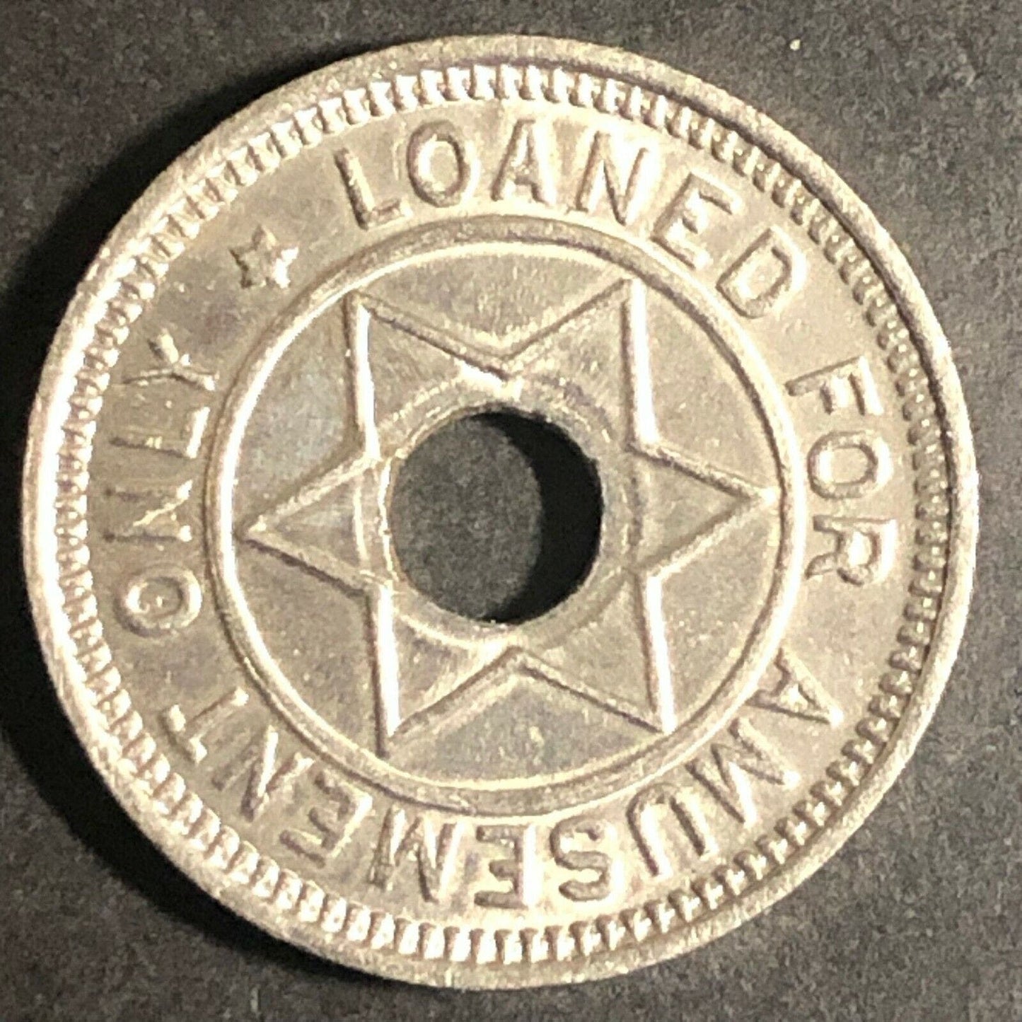 Vintage 21mm Plated Brass "O.K. Vender Loaned for Amusement" Donut Token