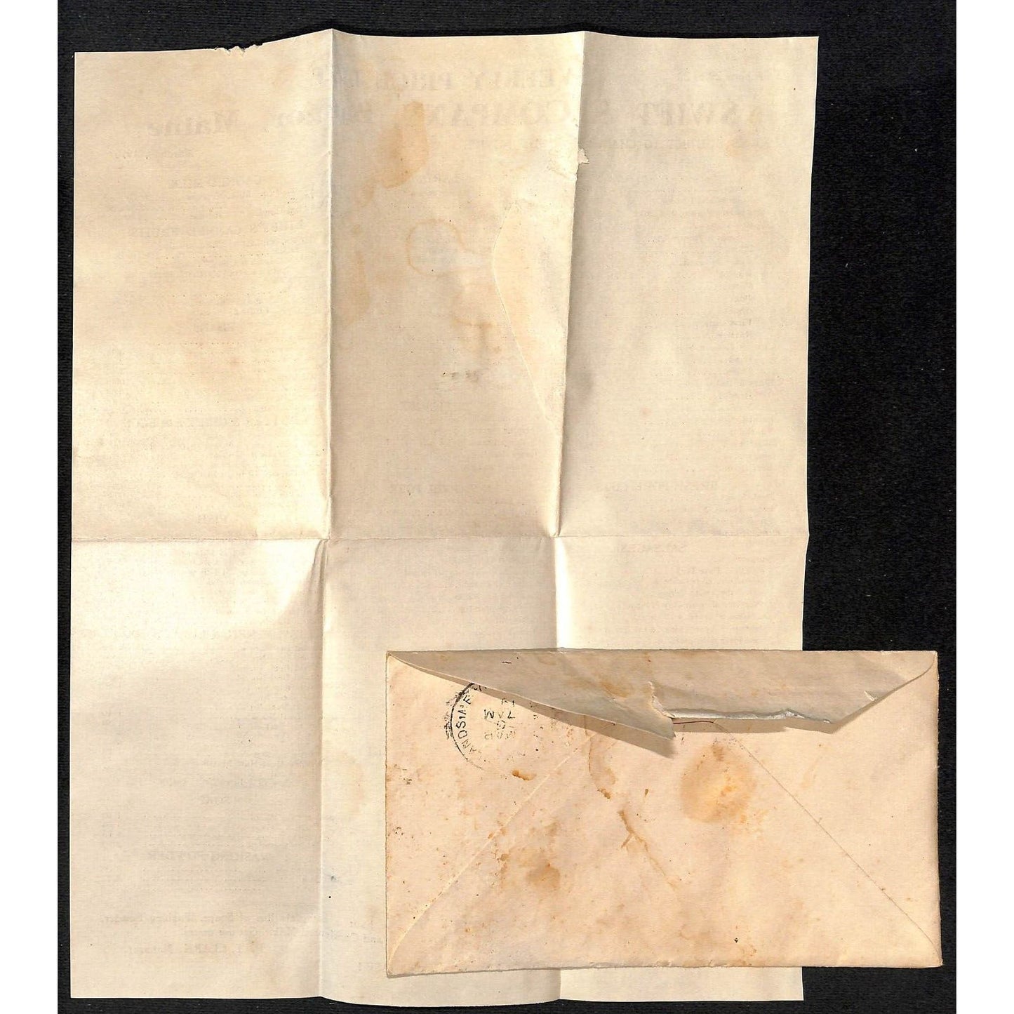 Newburgh, ME Amos W. Knowlton* 1910 Bangor Swift & Co. Provisions Price Sheet VG