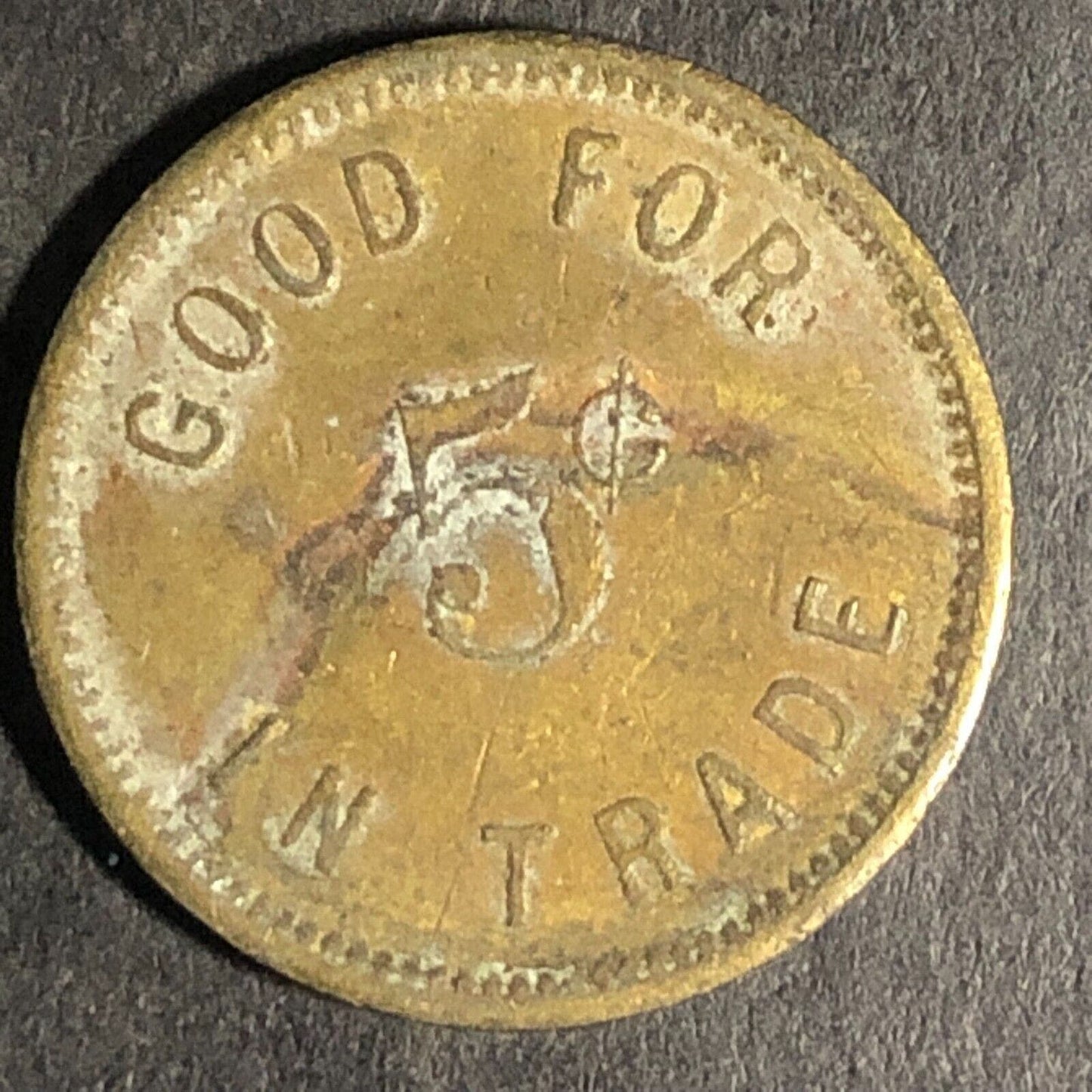 717 Brass Good For 5c In Trade Token - Maverick / Unknown 21mm