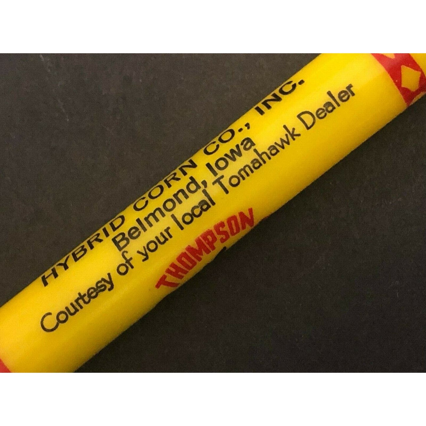 c1930's-40's "Thompson Hybrid Corn Belmond, Iowa" Advertising Bullet Pencil