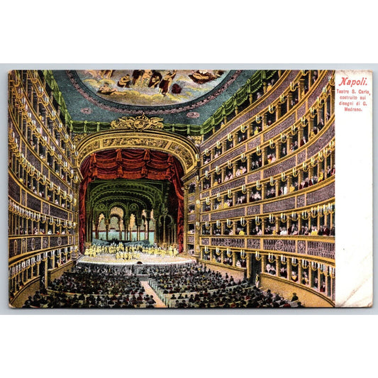 Naples Teatro San Carlo / San Carlo Theatre Postcard c1901-1907 NP