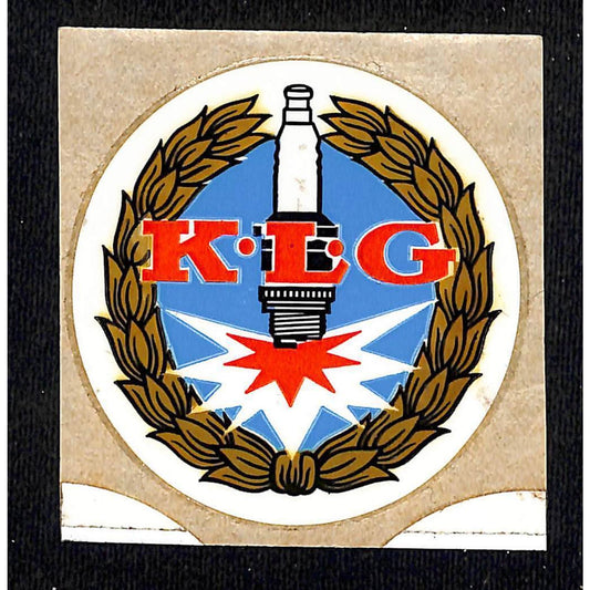 KLG Spark Plugs 2 1/2" dia. c1960's-70's Racing Sticker Scarce - NOS VGC