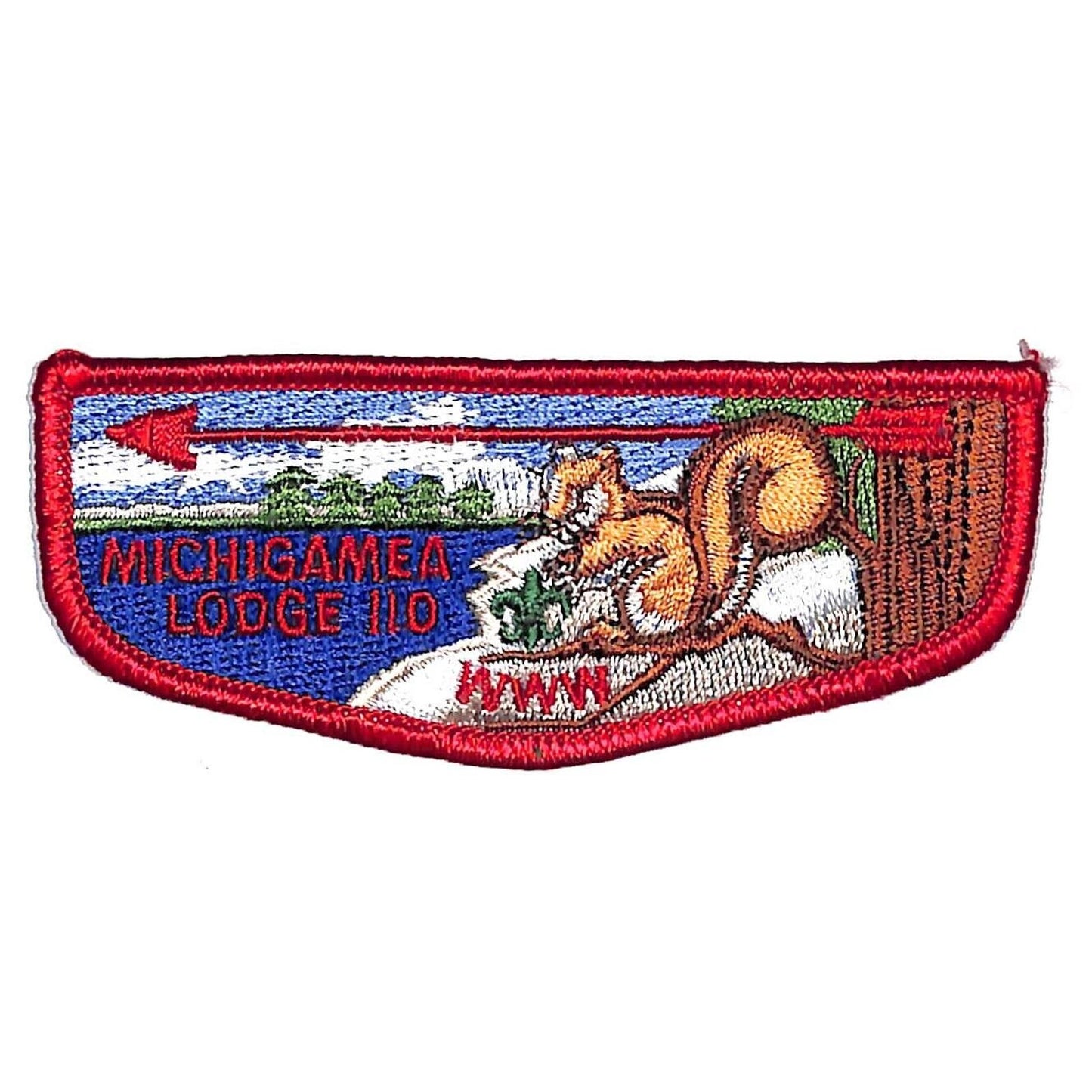 BSA Patch Michigamea Lodge 110 WWW Order of the Arrow - Squirrel