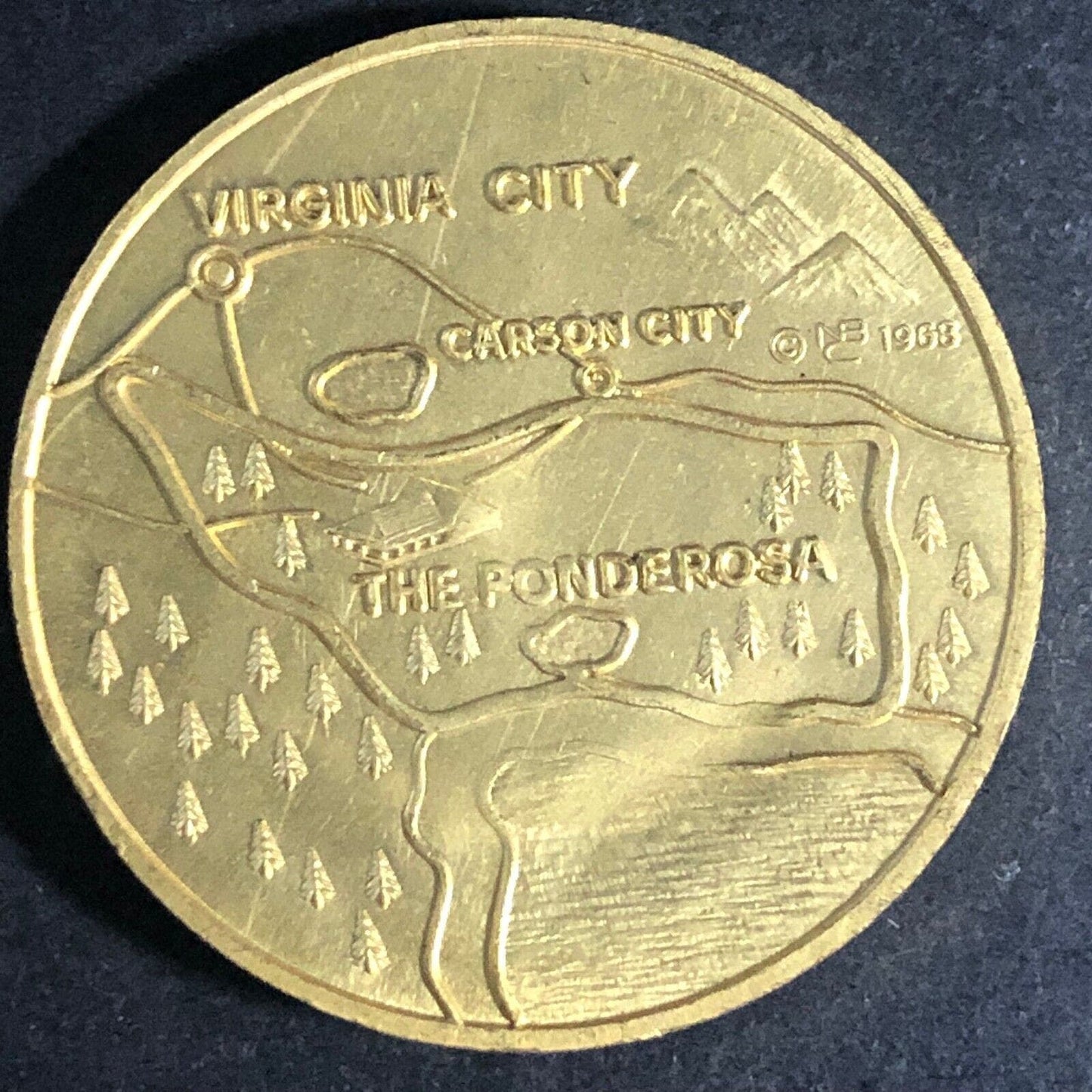 Bonanza (TV Show) NBC Ponderosa Carson Virginia City Medal 30mm 1968 VGC Scarce