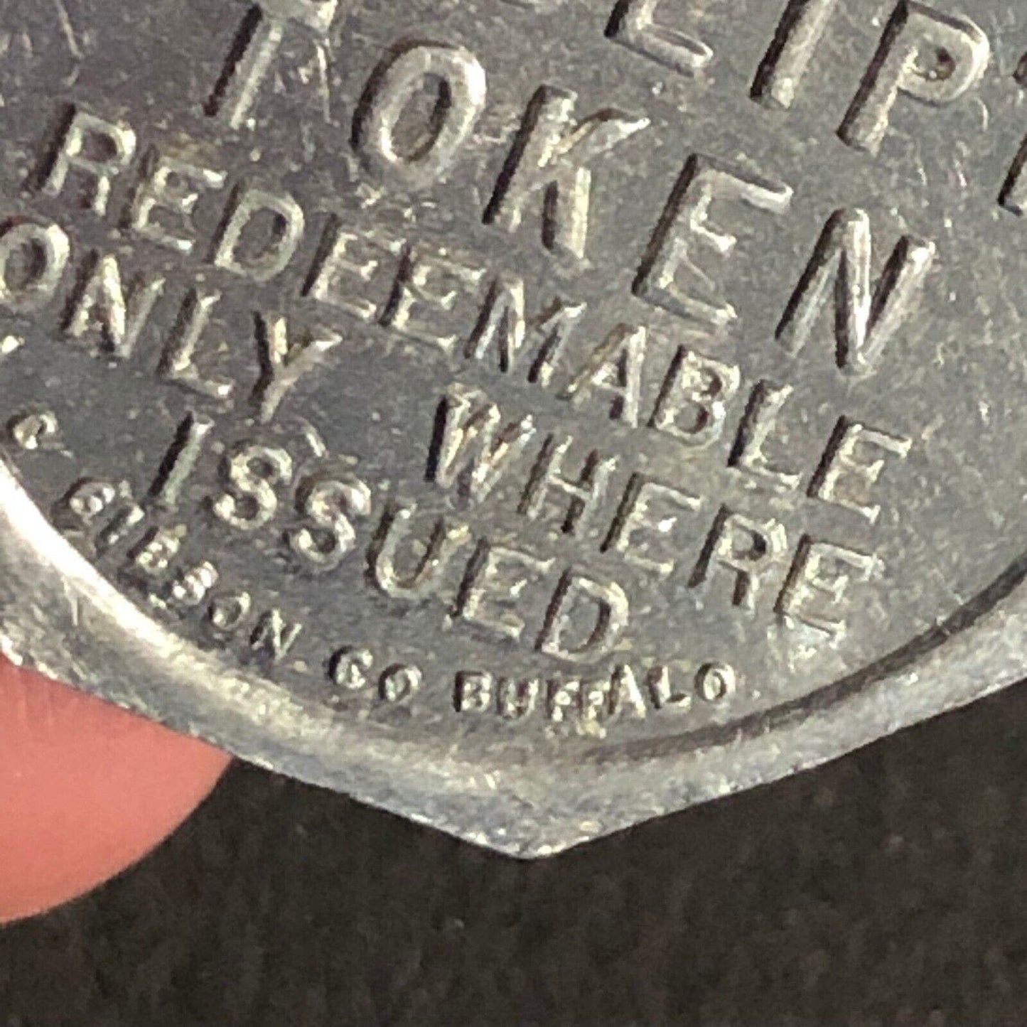 A.C. Gibson Co. 2300 Genesee St. Buffalo Alum. Receipt Token Octagon - 22.77mm