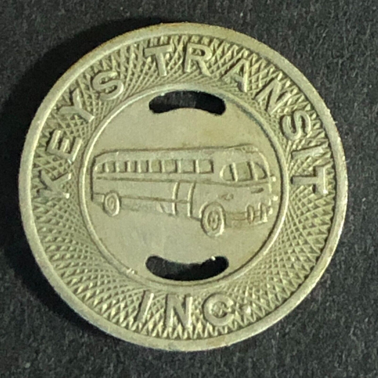 Keys Transit Inc. (Miami FL) WM G/F One Fare Bus Transit Token 16mm c1955 Scarce