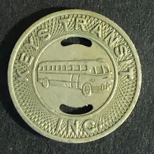 Keys Transit Inc. (Miami FL) WM G/F One Fare Bus Transit Token 16mm c1955 Scarce