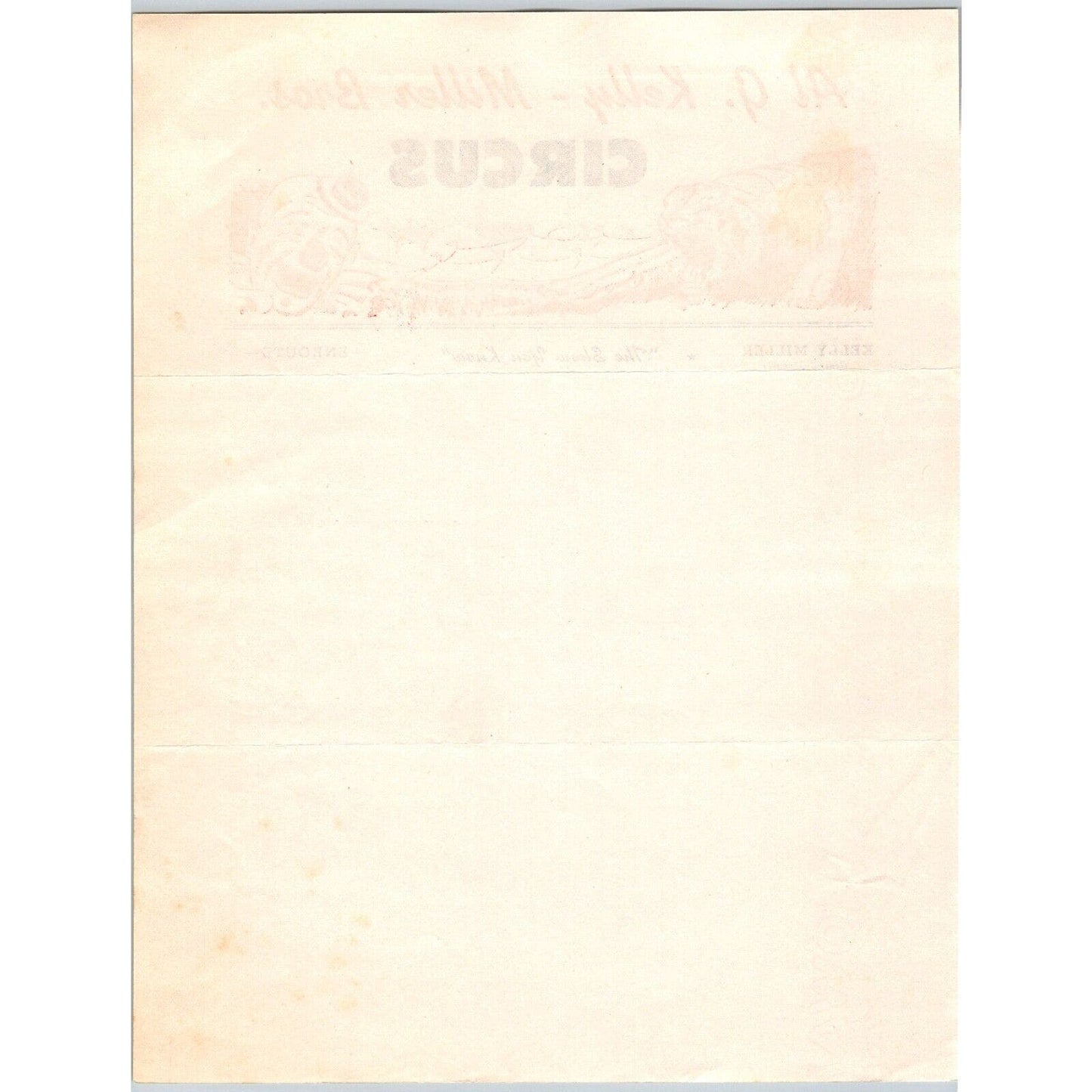 Al G. Kelly - Miller Bros. Circus Letterhead c1945 "The Show You Know" Scarce