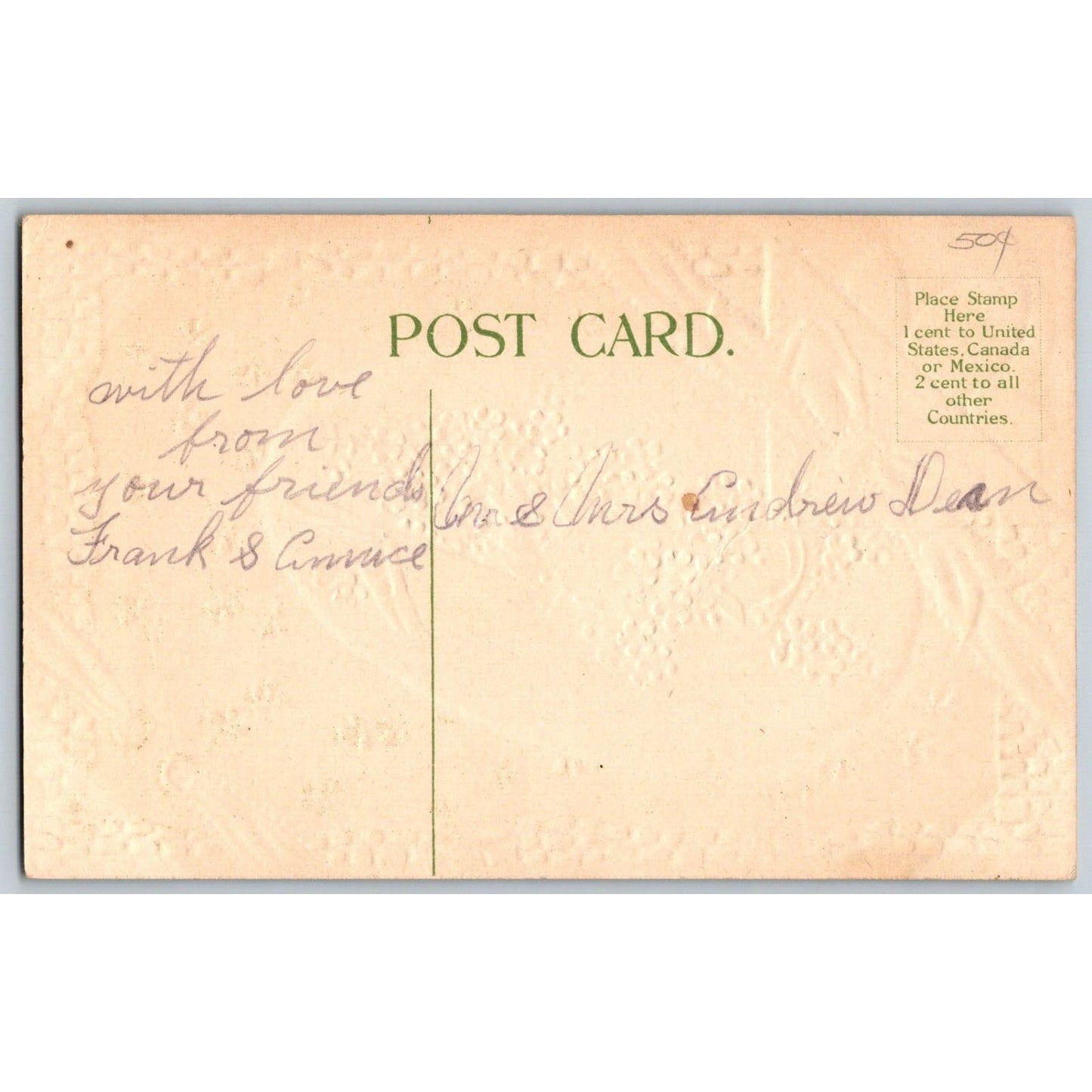 Easter Postcard "Easter Greetings" Floral Boat Gilt Ribbon Emb. NP c1915