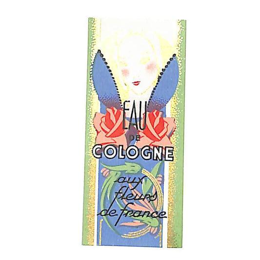 Aux Fleurs de Cologne France - French Paper Label NOS VGC Gilt