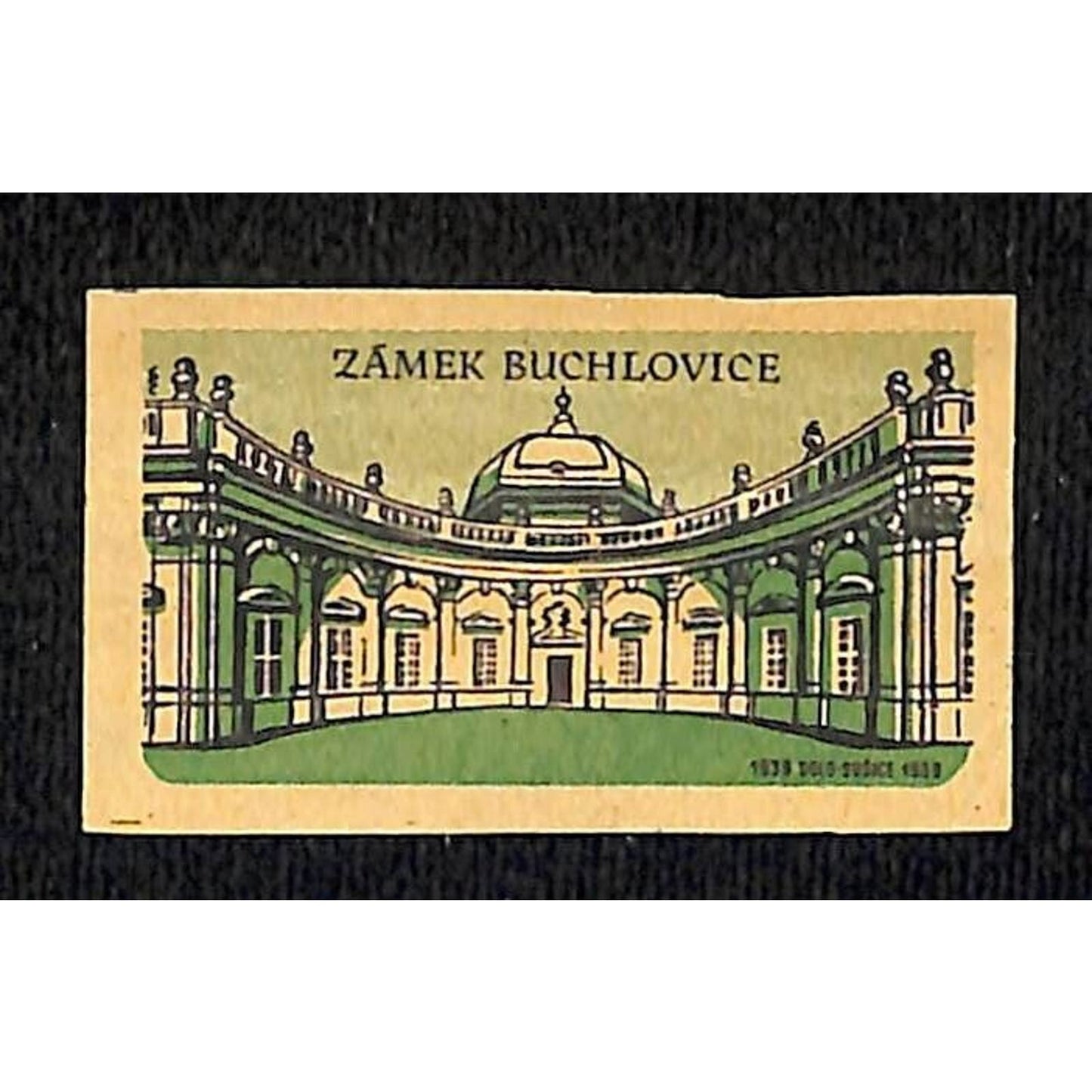 Vintage Matchbox Label Buchlovice Castle / Chateau c1960's