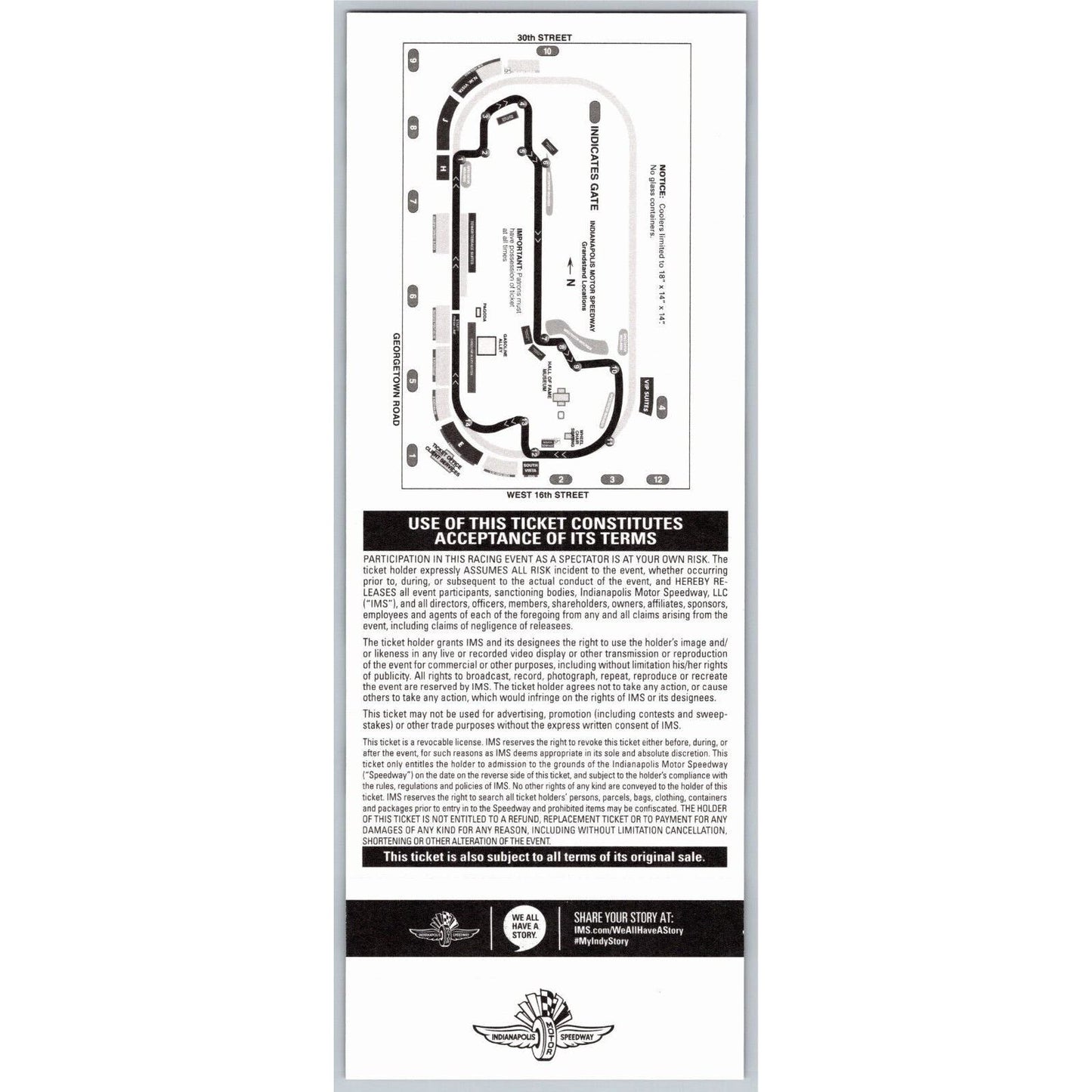 2014 Grand Prix of Indianapolis Practice 5/8 Pagoda Suite Two Unused Ticket #6