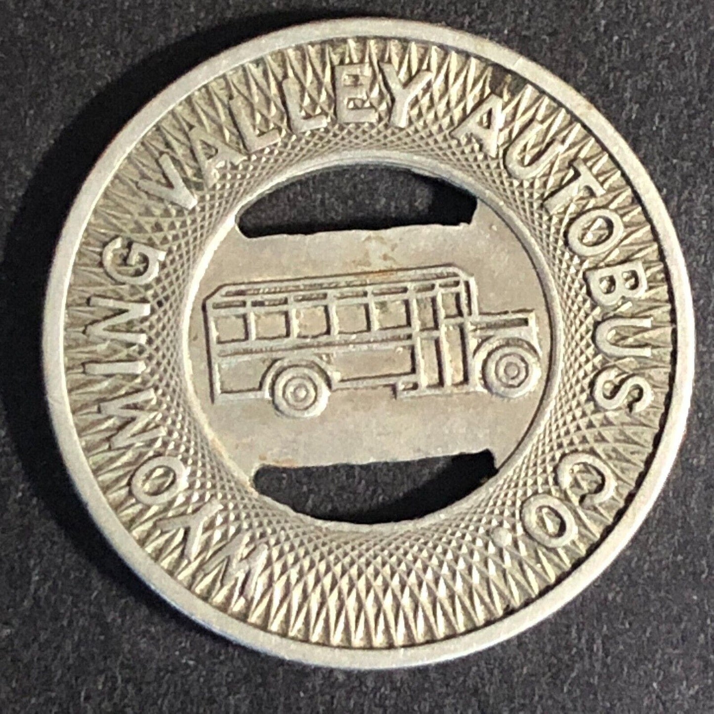 Wyoming Valley Autobus Co. (Wilkes-Barre, PA) WM G/F One Fare Token c1924 23mm