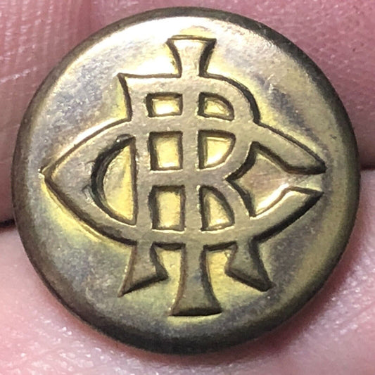 International Railway Company IRC Brass Uniform Button 1/2" Fechmeimer Bros.