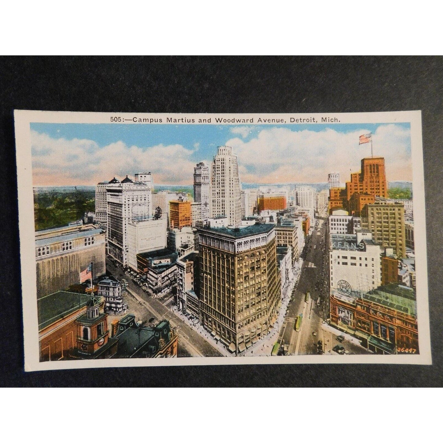 Vintage Postcard - Campus Martius and Woodward Ave.- Detroit, Mich.