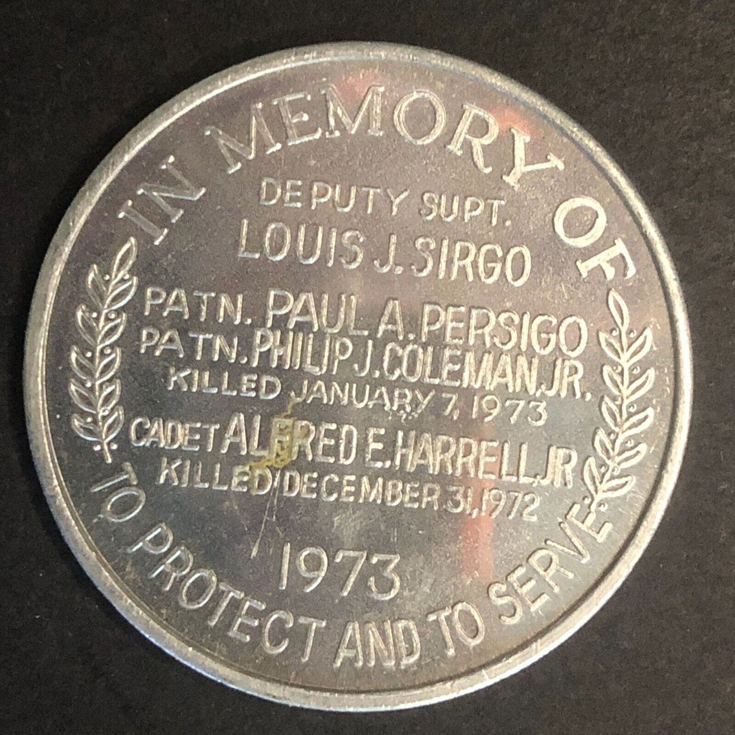 New Orleans Police Motorcycle Division Louis J. Sirgo Memorial Alum. Token 26mm