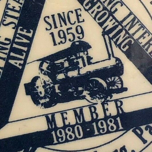 1980-81 Williams Grove Steam Engine Historical Mechanicsburg, PA Pin Back Button