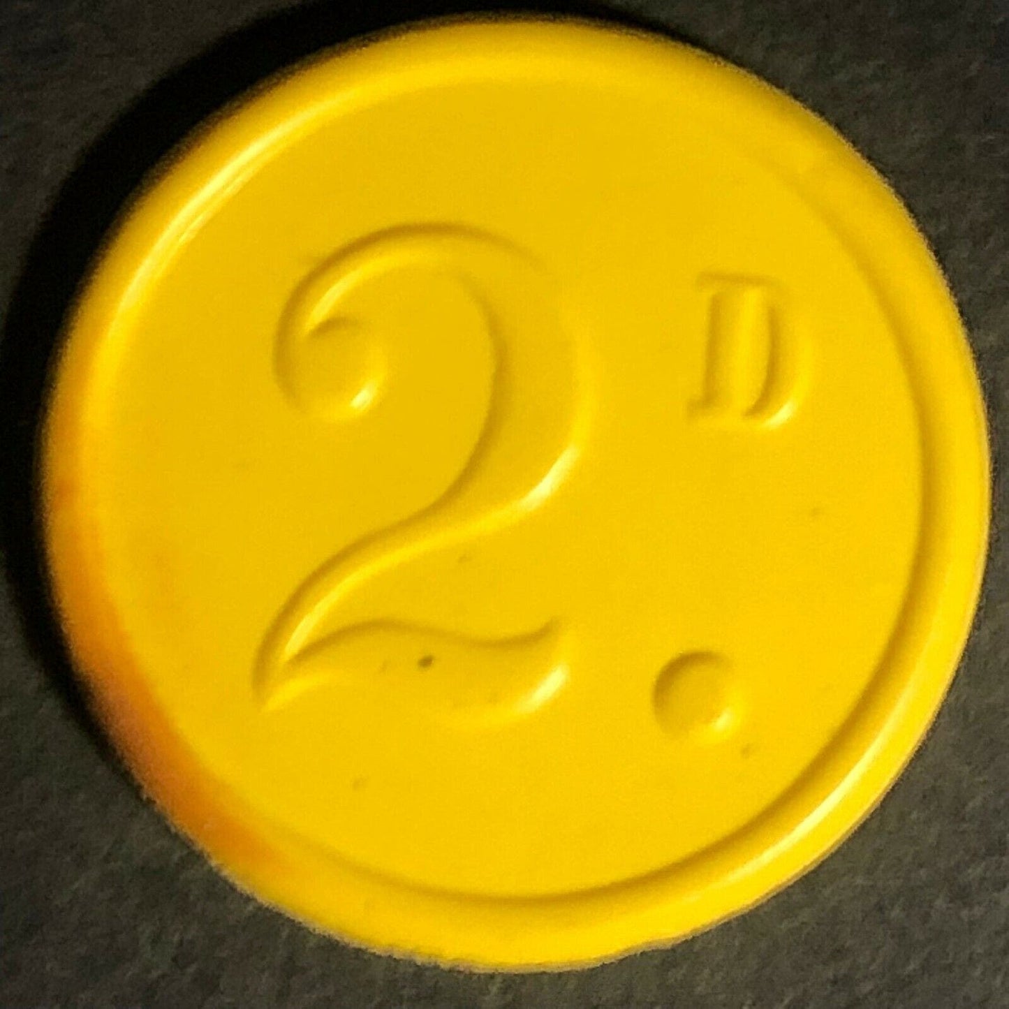 Darlington Transport Transit England Plastic Token Yellow 2D 22mm c50's-60's