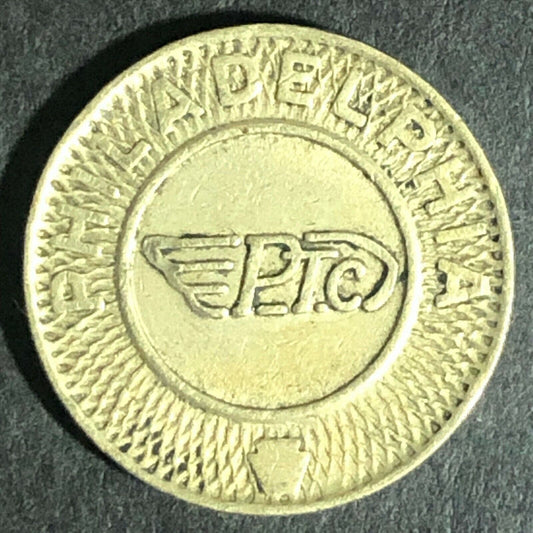 Brass G/F One Fare Transit Token Philadelphia Transportation Co. PTC 16mm (1871)