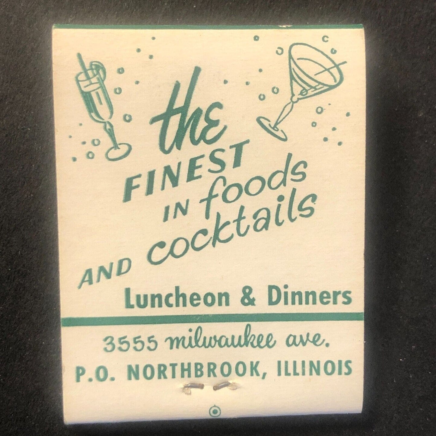 Grove Inn Northbrook, IL Roast Duck Vintage Full Matchbook c1950's Scarce VGC